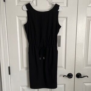 CALVIN KLEIN NWT Elegant Black Sleeveless Dress w/Pockets